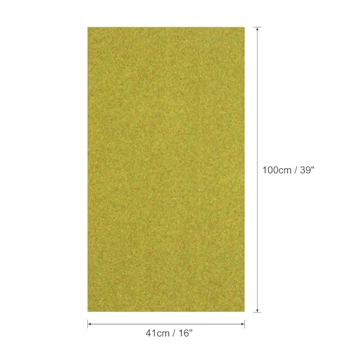 MECCANIXITY Artificial Model Grass Mat 16 Inch x 39 Inch Artificial Grass Turf Realistic Fake Grass Decor for Model Trains Scenery Craft Lawn Garden Decoration, Yellow Green - color: Yellow Green