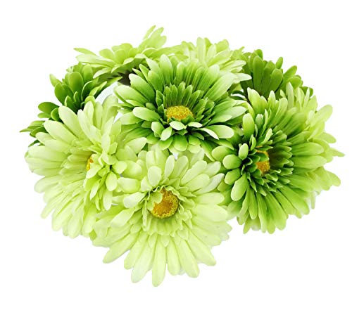 TOPIA Artificial African Daisies Flowers African Daisy Silk Flowers Artificial Gerbera Daisies Pack of 10 (Green) - color: Green, size: 10pcs