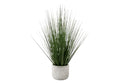 Monarch Specialties I 9574 Artificial Plant, 21" Tall, Grass, Indoor, Faux, Fake, Table, Greenery, Potted, Real Touch, Decorative, Green Grass, White Pot