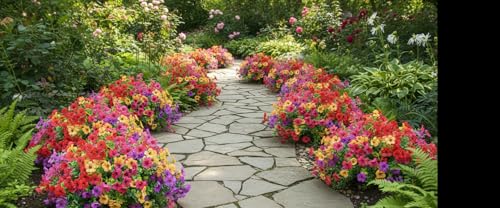 LADADA UV Resistant Mixed Artificial Flowers for Outdoor Garden Patio Porch Decor - color: 4 Color