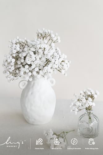 Ling's moment Artificial Baby's Breath, 18pcs Gypsophila Greenery Spray White Flowers for Wedding Bouquet/Centerpieces/boutonnieres/Corsage and Floral Arrangements