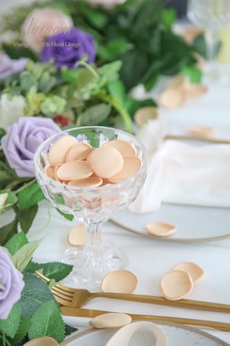 Floroom 300pcs Rose Petals Champagne Faux Silk Flower Petals for Wedding Flower Girl Basket Aisle Scatter Dinner Table Centerpieces Party Confetti Bridal Shower Romantic Night Decoration - color: Champagne, size: 300pcs