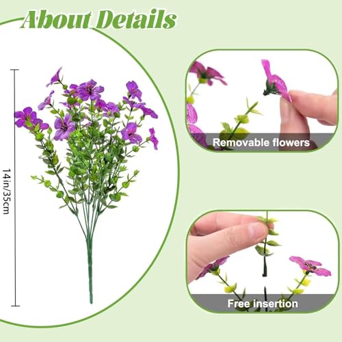 LADADA UV Resistant Mixed Artificial Flowers for Outdoor Garden Patio Porch Decor - color: 4 Color