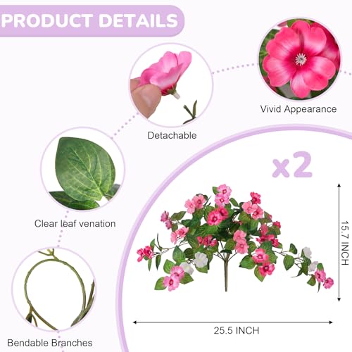 INXUGAO Artificial Fake Flowers for Outdoors Spring Decoration 2 Bundles Faux Flowers Plants for Outdoor Planters UV Resistant Silk Realistic Flowers for Outside Home Garden Front Porch Patio Décor - color: B-pink White