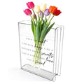 Aunt Book Flower Vase Mothers Day Birthday Thank You Gifts for Aunt from Niece Nephew Only An Aunt Can Give Hugs Like A Mother Cute Acrylic Book Shaped Vase Decor for Home Office Table Shelf Vase 3808 - style: English