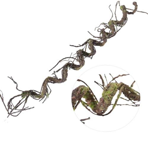 180cm/70.86in Bendable Artificial Tree Branches Vines Greenery Garland Fake Plants Twigs Wall Hanging Moss Room for Outdoor Wedding Archway Patio Jungle Theme Porch Mantel Halloween Decoration