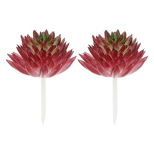 PATIKIL Mini Artificial Succulents, 2 Pack Unpotted Faux Succulent Picks Fake Succulent Plants for Home Landscape Decoration, Burgundy Green - color: Burgundy,green