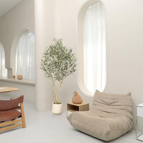 Realead 6ft Artificial Olive Tree with Tall Exquisite Planter - Realistic Faux Olive Tree with Thick Trunk and Lifelike Fruits - Large Fake Olive Tree for Home Office Decor - size: 6ft