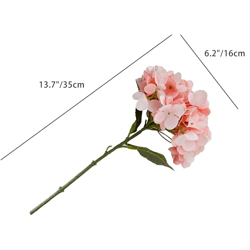 Mandy's 3 Stems Light Pink Artificial Hydrangea Flowers | 13.7 Inch Realistic Silk Bouquet for Centerpieces Easter, Wedding & Home Decor - color: Light Pink