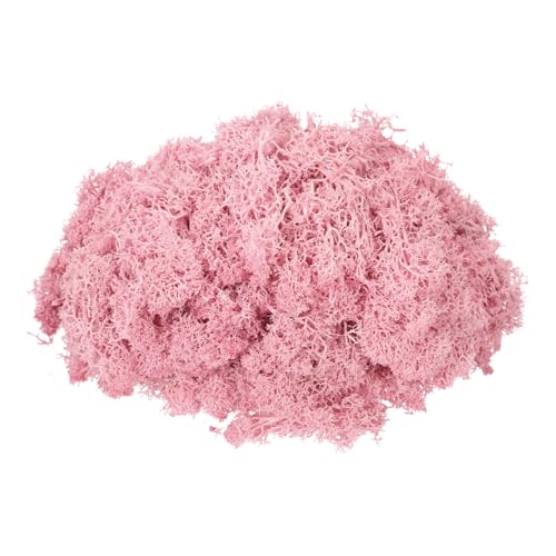 MECCANIXITY 3oz Preserved Reindeer Moss, Pink Decorative Artificial Fake Moss for Potted Plants Indoor Crafts Lichen Centerpieces Decor - color: Pink, size: 3oz