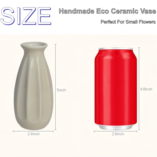 Simple Vase for Flowers Plants, Small Cute Flower Vase for Modern Table Shelf Home Decor Wedding Boho Decor, Farmhouse - color: 1pc-stjh-white