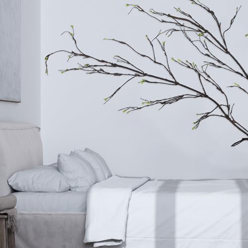 Daifunli 118 Inch Malleable Artificial Tree Branches Twigs Bendable Vines Rattan Cherry Blossom Trunk Ivy Grapevines for Decorating Faux Fake Hanging Plants Willow Garland for Home X'Mas Decoration