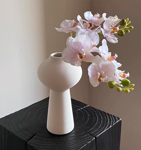 5pcs Pink Artificial Orchid Flower Stems with Real Touch for Vase, Fake Orchid Stems Arrangment for Wedding Bouquets Party Decor Home Office Farmhouse Decorations (Pale Pink) - color: Pale Pink