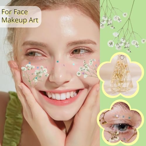 90Pcs Mini Dried Pressed Baby's Breath Flowers Bulk - Natural Flat Real White Gypsophila Baby Breath, Pressed Flowers for Resin, Frame Art, Scrapbooking, Wedding Invitation