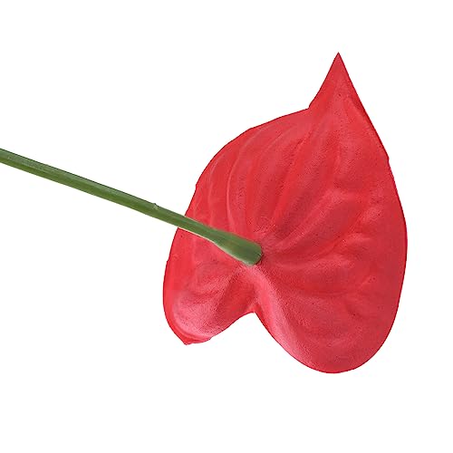 PATIKIL 13" Artificial Anthurium Lily Flowers, 10 Pack Permanent Flower Floral Arrangements Bouquet for Home Decor Bridal Wedding Festival Party, Red - color: Red
