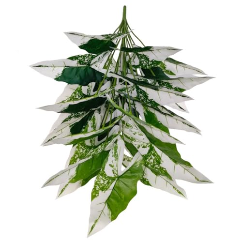 Aglaonema Plant with Variegated Green and Red Leaves, Fake Tree Leaf Simulation Flower Bonsai for Party Decoration Artificial Plants Floor Home Room Decor Ornament (White No Flowerpot, 85cm) - color: White No Flowerpot, size: 85cm