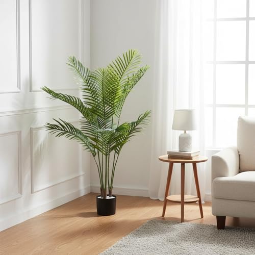 Artificial Palm Trees, 6FT Tall Faux Tree for Indoor and Outdoor, Artificial Plants with Basic Planter, Suitable for Home, Bathroom, Porch Outside Patio Decor - size: 6ft
