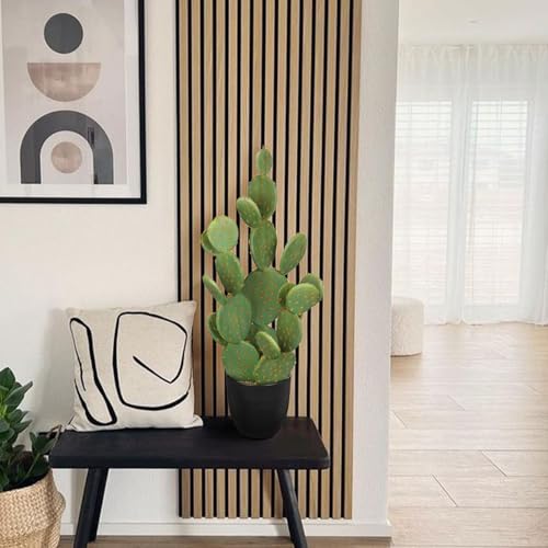 DILATATA Tall Fake Cactus Plant 27.5 inch Large Artificial Cactus Tree 'Prickly Pear Cactus' Faux Cactus Desert Plants Big Fake Cacti for Home Garden Office Decor - color: Opuntia Chlorotica