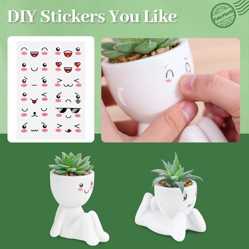 Der Rose 2 Pack Fake Plants Succulents Plants Artificial for Living Room Home Bathroom Office Decor - color: White
