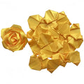 100Pcs Ready-to-Use Satin Rose Petals, Create Custom Eternal Flower Bouquets for Wedding, Engagement, Anniversary Easily DIY (Gold) - color: 100 Pcs Gold