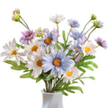 Artificial Wildflowers 6PCS, Artificial Daisy Flowers Silk Daisies Bouquet Faux Chamomile with Stems Wedding Bouquets Silk Flower Arrangements for Spring Easter Party Home Decor