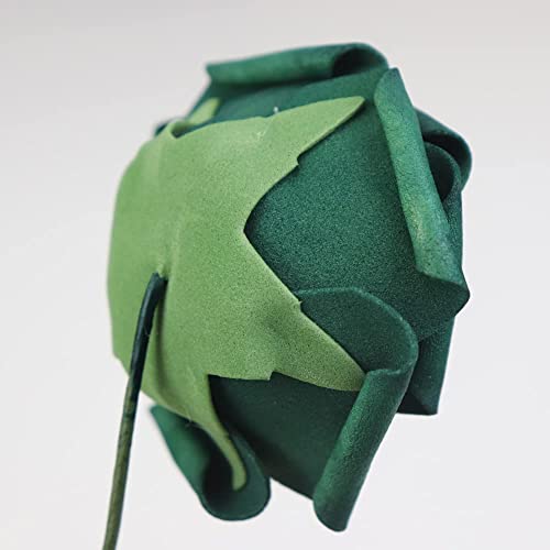 50pcs Artificial Flowers，Real Touch Artificial Foam Roses Decoration DIY for Wedding Bridesmaid Bridal Bouquet Centerpieces Party(50, Army Green) - color: Army Green