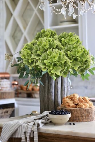 DILATATA Faux Hydrangea Large Artificial Green Hydrangea Flowers 26" Real Touch Hydrangea Flowers Lifelike Silk Hydrangea Stems for Wedding Party Garden Home Decor-Green Flowers 3PCS - color: Green #3, size: 3PCS