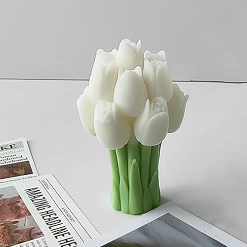 Tulip Bouquet Silicone Candle Molds for Candle Making, 3D Flower Molds, DIY Handmade Supplies