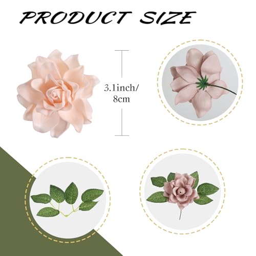 IPOPU Gardenia Flowers Artificial 25PCS Dusty Pink Shades Foam Flowers Fake Rose Heads for DIY Wedding Bouquets Home Party Cake Corsage Garland Decor(Dusty Pink Shades) - color: Dusty Pink Shades