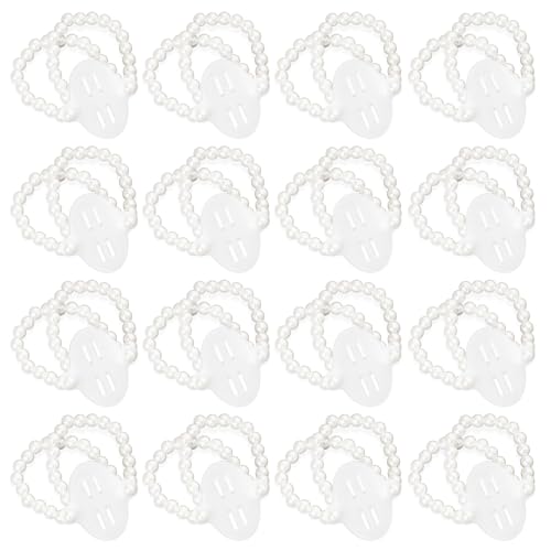 Fumwase 16 Pieces Elastic Stretch Pearl Corsage Wristlet Bracelet Adjustable Wrist Corsages Bands for Flowers Wedding Bridal Shower Graduation Party