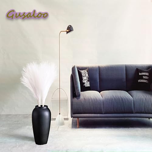Artificial Faux Pampas Grass 8 Pcs Fake Artificial Adjustable Pampas Grass Variable Length Tall Fluffy Stems Table Vase Filler Centerpiece for Living Room Kitchen Decor Boho Decor Wedding -White - color: White