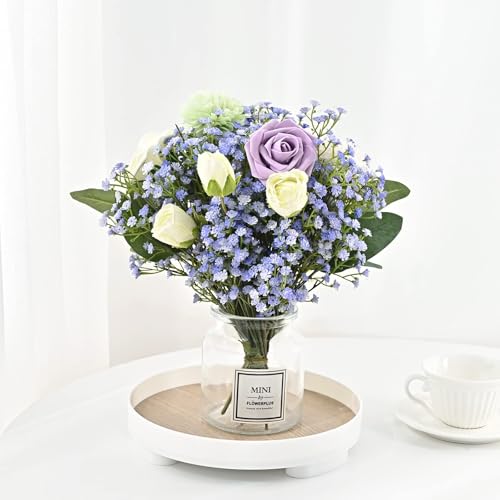 Yastouay Babys Breath Artificial Flowers, 30Pcs Fake Babys Breath Flowers Artificial Bulk, Real Touch Faux Babies Breath Gypsophila Bouquet for Wedding Centerpiece Floral Arrangement Party Decor - color: Blue, size: 30 Pcs