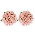 ZMZQ&flw 36 Roses Artificial Flowers with Single Stem, 2 Bouquet Silk Flesh Pink Roses Faux Fake Flowers for Outdoor Bridal Wedding - color: Flesh Pink 36pcs