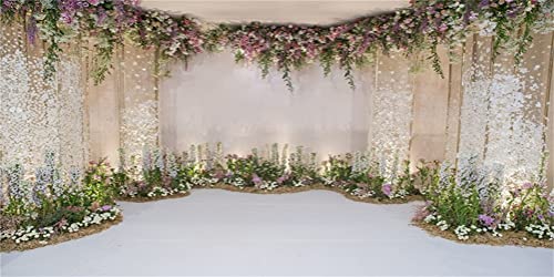 AOFOTO 20x10ft Arch for Wedding Ceremony Backdrop Interior Romantic Flower Canopy Archway Banner Photography Background Bride Girlfriend Lovers Fiancee Nuptial Decoration Studio Props Vinyl Wallpaper - size: 20x10ft