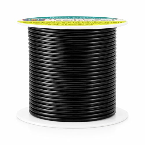 Mandala Crafts 14 Gauge Anodized Aluminum Craft Wire for Jewelry Making - 60 FT Colored Flexible Black Wire - Bendable for Bonsai Armature Crafting Sculpting - color: Black, size: 14 Gauge