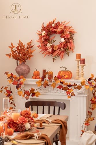 TINGE TIME Roses Artificial Flowers Orange Faux Flowers Bulk for DIY Bridal Wedding Bouquets Baby Shower Fall Centerpiece Table Home Decorations - color: Terracotta Orange