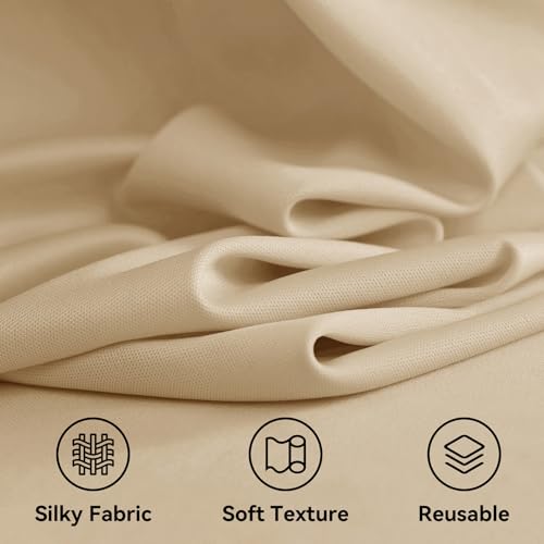 20ft x 12ft Champagne Backdrop Curtain for Parties, Wrinkle Free Polyester 4 Panels 5x12ft Photo Backdrop Drapes Back Drop Cloth for Wedding Birthday Party Baby Shower Photography Background - color: Champagne1, size: 5ft(W)x12ft(H)_4 Panels