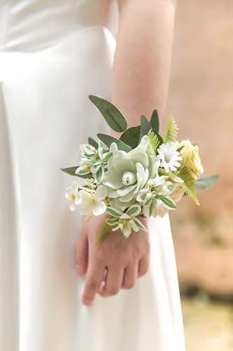 White Green Artificial Flowers Combo Box Set Fake Flowers Bulk Flower Leaf with Stems for DIY Wedding Bouquets Centerpieces Baby Shower Party Home Decorations - color: White Green