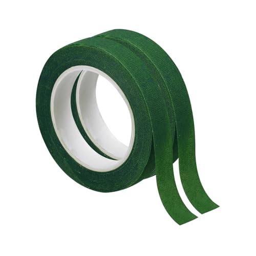 PATIKIL Floral Tape 1/2" x 30 Yard / 12mm x 30m, 2 Pack Flower Wrap Adhesive Tape for Bouquet Stem Wrapping, Green - color: Green