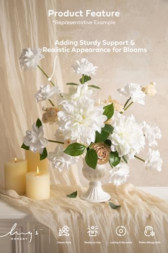 Ling's moment DIY Tools Set for Wedding, 7 Kinds of DIY Accessories Include Artificial Flower Stems Iron Wire Adhesive Hooksand Floral Tape Double Sided Tape Recyclable Cable Ties and Tubing
