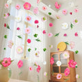 K KUMEED 8 PCS Artificial Flowers Hanging Decorations,Pink Hanging Flowers Garland with Hooks Spring Party Decorations for Wedding Party Background Birthday Baby Shower Home Birthday Decorations