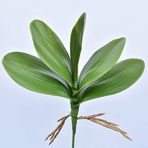 FagusHome 32 Inches Artificial Phalaenopsis Flowers 4 Pcs with 2 Bundles Leaves Artificial Orchid Flowers Stem Plants for Home Décor (White) - color: White