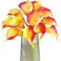 Letjolt Artificial Calla Lily Flowers 12Pcs Bouquet, Red Yellow | Wedding Bouquet, Home Decoration, Faux Flowers - color: Red-yellow
