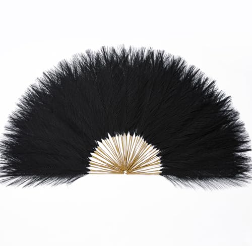 Serwalin 60Pcs Black Pampas Grass Decor, 17.7'' Faux Pampas Grass, Fluffy Short Artificial Pompous Grass for Gothic Room Decoration, Wedding, Party, Halloween and Home Decor - color: F Black