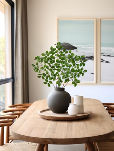 Hollyone 3PCS Artificial Greenery Stems Faux Branches for Vase Fake Lagerstroemia Leaves Branches 28.7 Inch Plants Leaf Bushes for Floral Arrangement Bouquets Party Wedding Wall Home Decor Green - color: Lagerstroemia - Green#2