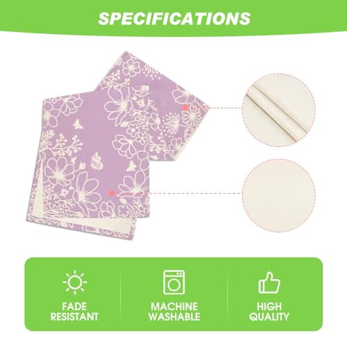 Artoid Mode Purple Bloom Flowers Butterfly Spring Table Runner,Seasonal Summer Kitchen Dining Table Decoration for Home Party Decor 13x72 Inch - color: Purple, size: 13" x 72", Table Runner