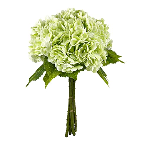 Yatim 21In Light Green Artificial Hydrangea Flowers 5 Pcs Real Touch 3D Print Latex Flowers for Wedding Centerpieces Bouquets DIY Floral Decor Home Decoration with Stems - color: Light Green