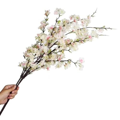 CLoxks 4 Pcs Cherry Blossom Branches for Vase 43 inch Artificial Long Stems Cherry Blossom Silk Cherry Blossom Branches for Home Wedding Party Decor,Light Pink - color: Light Pink