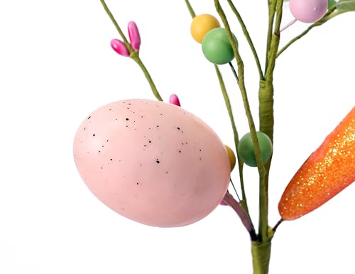 3-Pack Artificial Easter Decorations, Easter Egg and Carrot Berry Stems for Vase Fillers, Spring Home Decor, Easter Table Centerpiece, Reusable Easter Flower Arrangeme