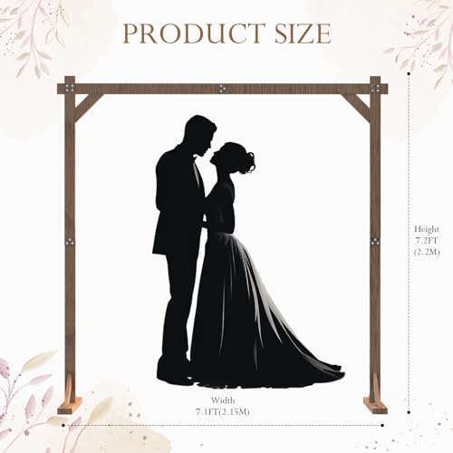 7.2FT Wooden Wedding Arch Square Wood Arches Arbor Backdrop Stand for Ceremony Indoor Outdoor Wedding Party Proposal Scene Garden Beach Forest Rustic Boho Decoration - color: Square